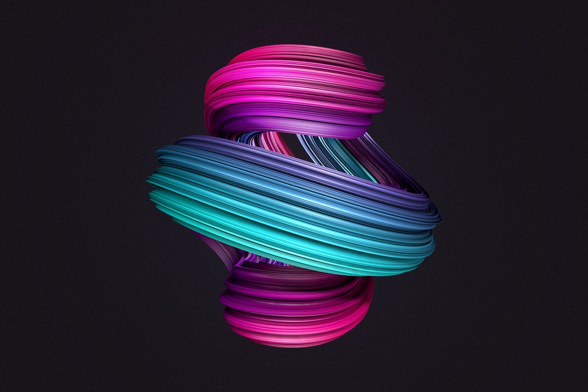 蓝紫色抽象3D扭曲图